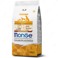 Повноцінний корм для дорослих собак всіх порід з індичкою та рисом Monge Natural Superpremium All Breeds Adult Monoprotein