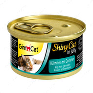 Консервы для кошек с курицей и креветками "ShinyCat"