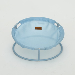 Складаний лежак для домашніх тварин MISOKO Pet bed round light blue