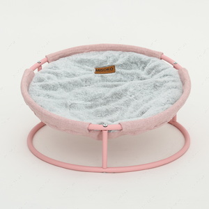 Складаний лежак для домашніх тварин MISOKO Pet bed round plush pink