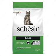 Сухий корм монопротеїновий для дорослих котів з ягням Schesir Cat Adult Lamb