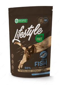 Сухий беззерновий корм для стерилізованих дорослих котів із білою рибою Lifestyle Grain Free White Fish Sterilised Adult Cat