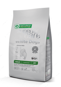Сухий беззерновий корм для собак малих порід із білою шерстю, з протеїнами комах Superior Care White Dogs Grain Free with Insect Adult Small Breeds