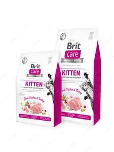 Беззерновий корм з індичкою для кошенят, для здорового росту та розвитку Brit Care Cat GF Kitten HGrowth & DevelopmenBrit Care Cat GF Kitten HGrowth & Developmen