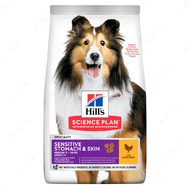 Сухий корм для дорослих собак середніх порід із чутливим травленням із куркою Hill's Science Plan Adult Sensitive Stomach & Skin Medium