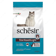 Сухий корм монопротеїновий для стерилізованих котів, схильних до повноти, на основі риби Schesir Cat Sterilized & Light