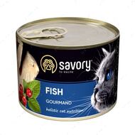 Вологий корм із рибою для вибагливих котів Savory Cat Can Adult Fish