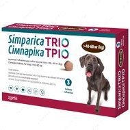 Таблетки Сімпаріка Тріо від бліх, кліщів і гельмінтів 40 - 60 кг Zoetis Simparica Trio