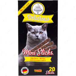 Ласощі для котів TOMi Delicious Mini Sticks Cheese