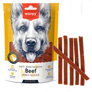 ВАНПІ В’ЯЛЕНА ЯЛОВИЧИНА З КАЧКОЮ СЛАЙСИ лакомство для собак Wanpy Soft Beef Jerky Slices