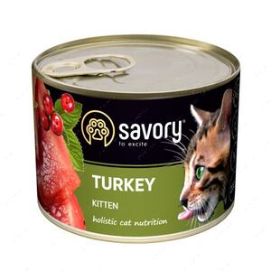 Вологий корм з індичкою для кошенят Savory Cat Can Kitten Turkey