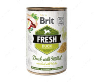 Вологий корм для собак, з качкою та пшоном Brit Fresh Duck with Millet