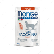 Вологий корм для дорослих кішок з індичкою Monge Cat Wet MONOPROTEIN Adult Tacchin