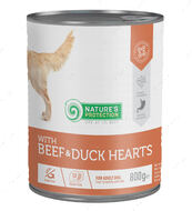 Вологий корм для дорослих собак з яловичиною та качиним серцем Nature's Protection with Beef & Duck Hearts