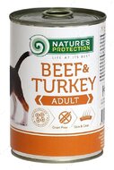 Вологий корм для дорослих собак всіх порід з яловичиною та індичкою Nature's Protection Adult Beef &Turkey