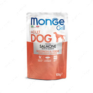 Беззерновий вологий корм для дорослих собак із лососем Monge Dog Wet GRILL salmon