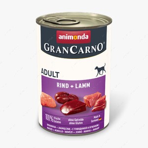 Вологий корм для собак, з яловичиною та ягням Animonda GranCarno Adult Beef + Lamb