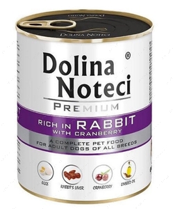 Вологий корм з кроликом та журавлиною для собак Dolina Noteci Premium with rabbit and cranberries