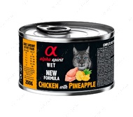 Вологий корм з куркою та ананасами для дорослих котів Alpha Spirit Chicken with Paineapple