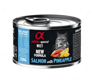 Вологий корм з лососем та ананасами для дорослих котів Alpha Spirit Salmon with Pineapple
