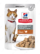 Вологий корм з індичкою для стерилізованих котів Hill's Science Plan Young Adult Sterilised