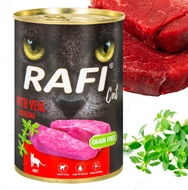 Вологий корм з телятиною для дорослих кішок Dolina Noteci RAFI Cat with veal